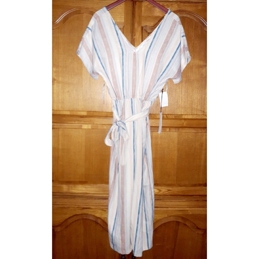June & Hudson | Short Sleeve Stripe Print Jumpsuit - Picture 10 of 10